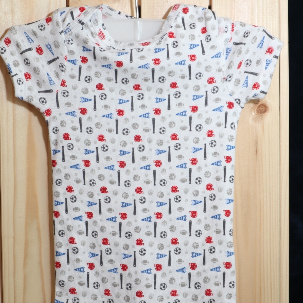 Sports themed onesie SIZE 6Months